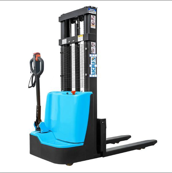 보행자 전기 스택러 포크리프트 1200kg 용량 DC 모터 스트래들 포크리프트 스택러 0