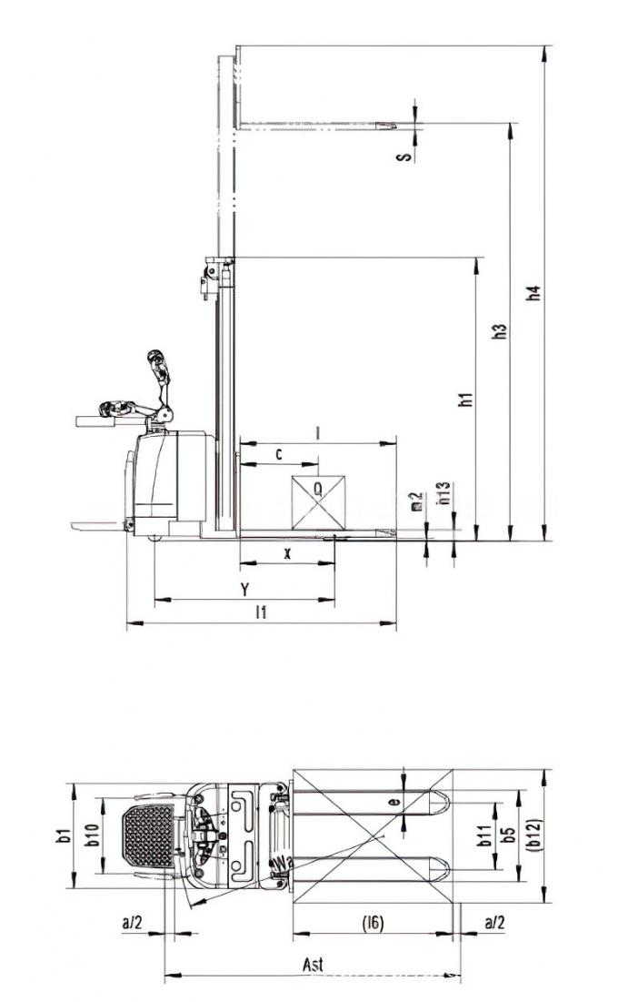 전기 스택러 승강장 5500mm 높이 PLC 제어 자동 전기 도달 스택러 6