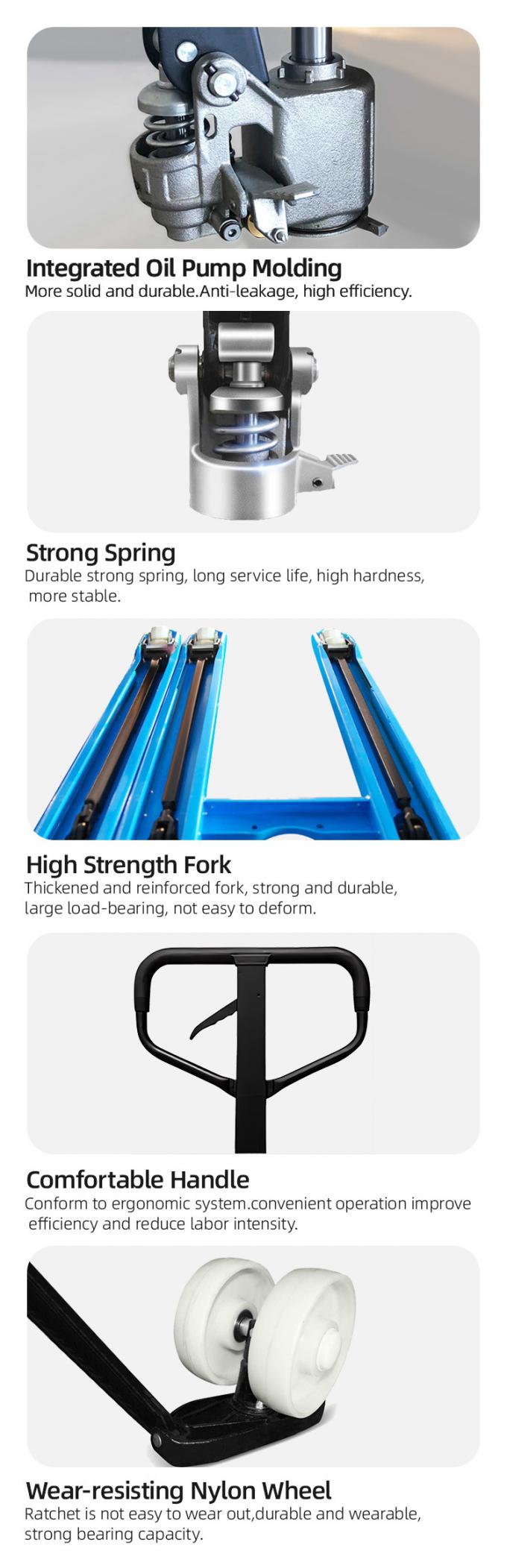 수동 팔레트 트럭 잭 2000kg 550mm 포크 너비 팔레트 잭 3000kg 1